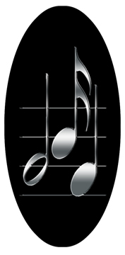 DG5000-382-SL-BK Silver Music Notes Black